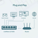 Switch De 5 PuertosPara Escritorio TP-LINK LS1005 De 5 Ptos 10/100M Y Tecnología Green Ethernet