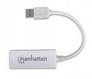 Tarjeta de Red USB - Ethernet Manhattan 506731, USB 2.0, RJ-45, Macho/hembra, Color blanco