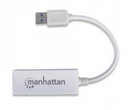 Tarjeta de Red USB - Ethernet Manhattan 506731, USB 2.0, RJ-45, Macho/hembra, Color blanco