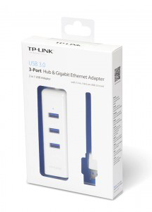 Adaptador USB 2 en 1 con Hub de 3 Puertos USB 3.0 y Adaptador Ethernet Gigabit (UE330)