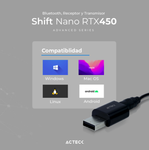 Adaptador USB A/Bluetooth Shift Nano RTX450 Acteck
