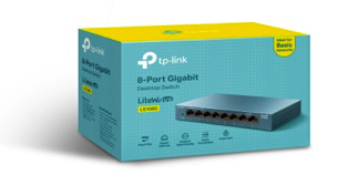 Switch de 8 puertos gigabit TP-LINK LS108G para escritorio plug and play con carcasa de acero