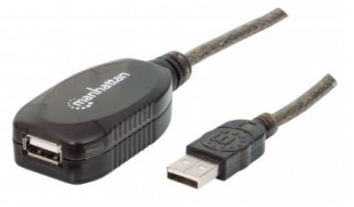 Cable USB - Extension MANHATTAN, 10 m, USB A, USB A, Macho/hembra
