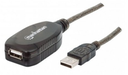 Cable USB - Extension MANHATTAN, 10 m, USB A, USB A, Macho/hembra