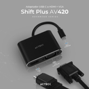 Adaptador USB-C a HDMI + VGA Shift Plus AV420 Acteck