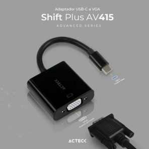 Adaptador USB-C a VGA Shift Plus AV415 Acteck