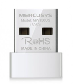 Adaptador NANO USB 2.0 MERCUSYS MW150US, Color blanco, 150 Mbit/s
