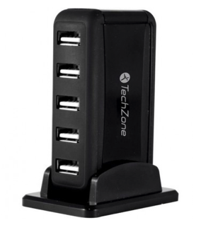 Hub 7 Puertos TechZone TZ17HUB01 USB, Negro