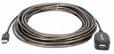 Cable USB - Extension MANHATTAN, 10 m, USB A, USB A, Macho/hembra