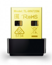 [TL-WN725N] Adaptador USB Nano TP-LINK inalámbrico TL-WN725N, USB, 150 Mbit/s, Negro