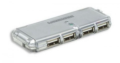 [160599] Hub USB Manhattan 160599, USB 2.0, Gris, 4 puertos