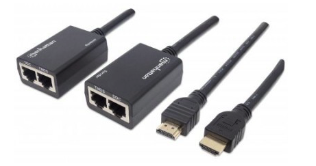[207386] Extensor HDMI MANHATTAN 207386, Negro, HDMI
