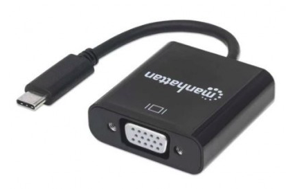 [151771] Adaptador USB C a VGA MANHATTAN 151771, Negro, USB C, VGA, Macho/hembra